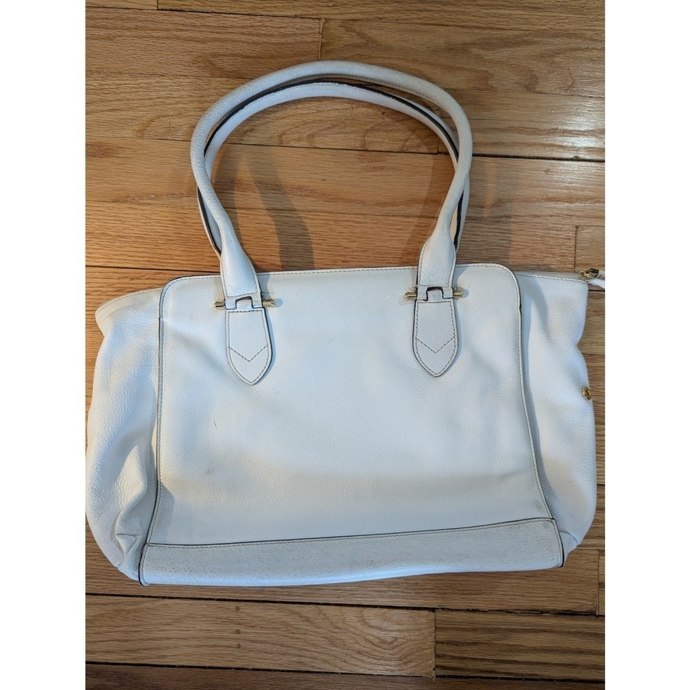 Etienne Aigner Genuine Leather Tote Bag White Shoulder Bag